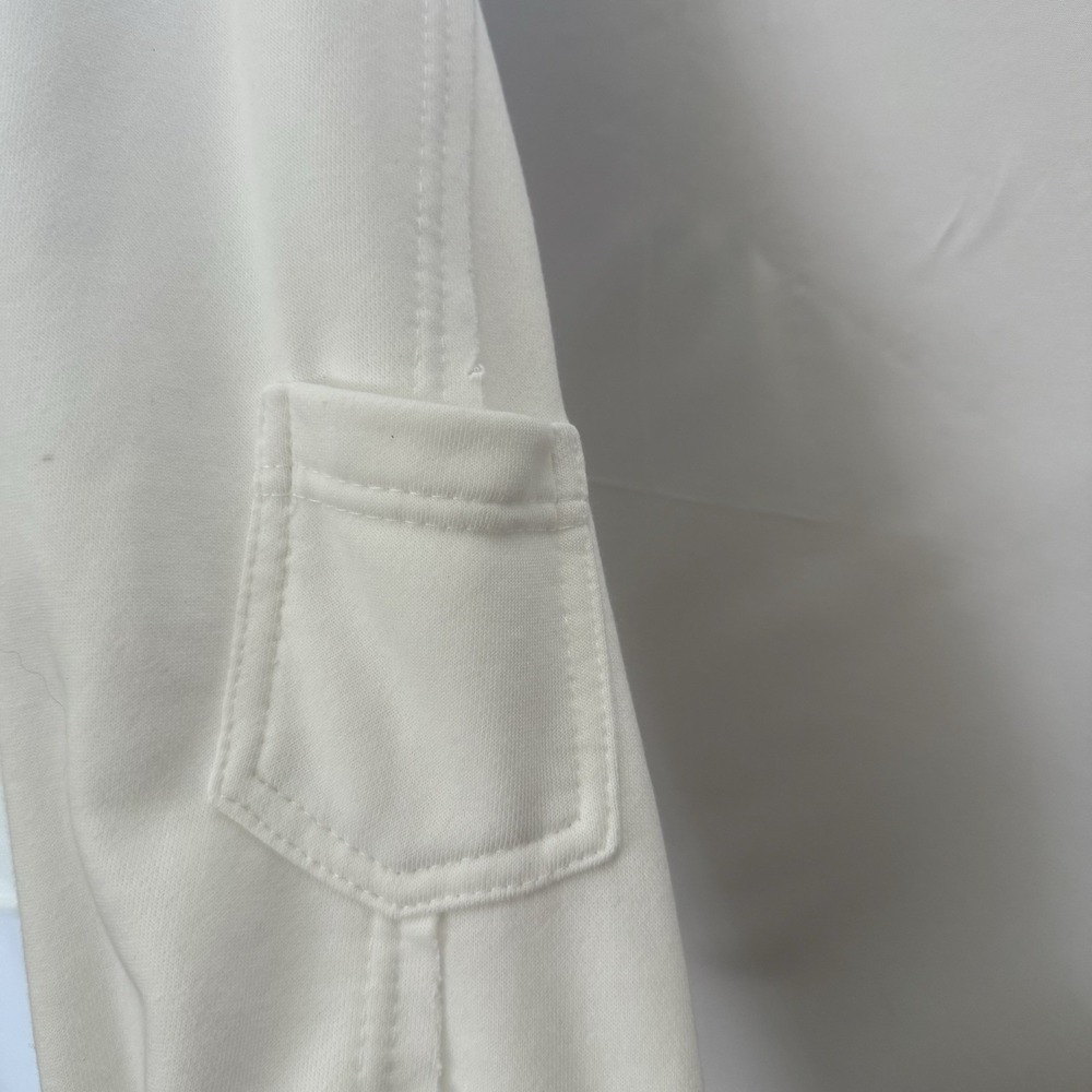 POL White Distressed Button Down‎ Shirt Jacket Shacket Oversized Women's Size L - Picture 4 of 13